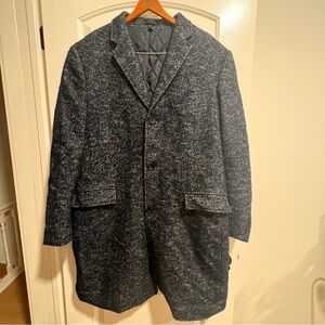 J. Crew Factory Navy Tweed Trench Coat